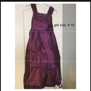 Girls plum dress size 9-10